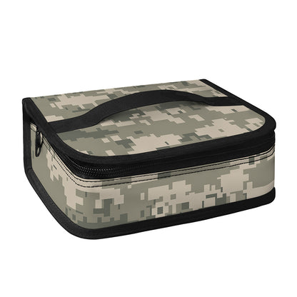 Beige Digital Camo Pattern Print Small Lunch Bag