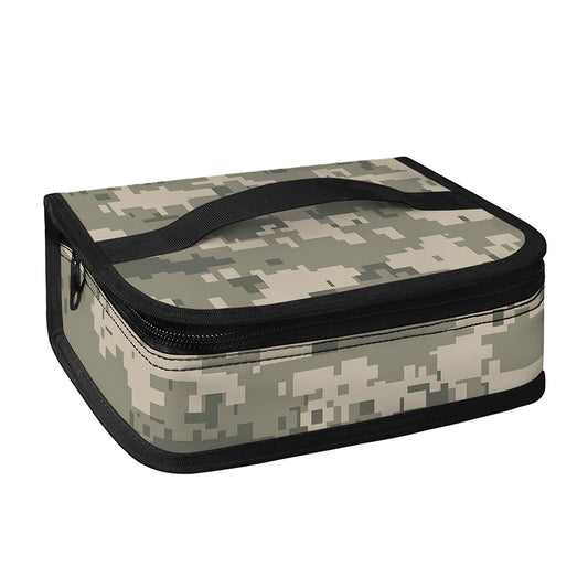 Beige Digital Camo Pattern Print Small Lunch Bag