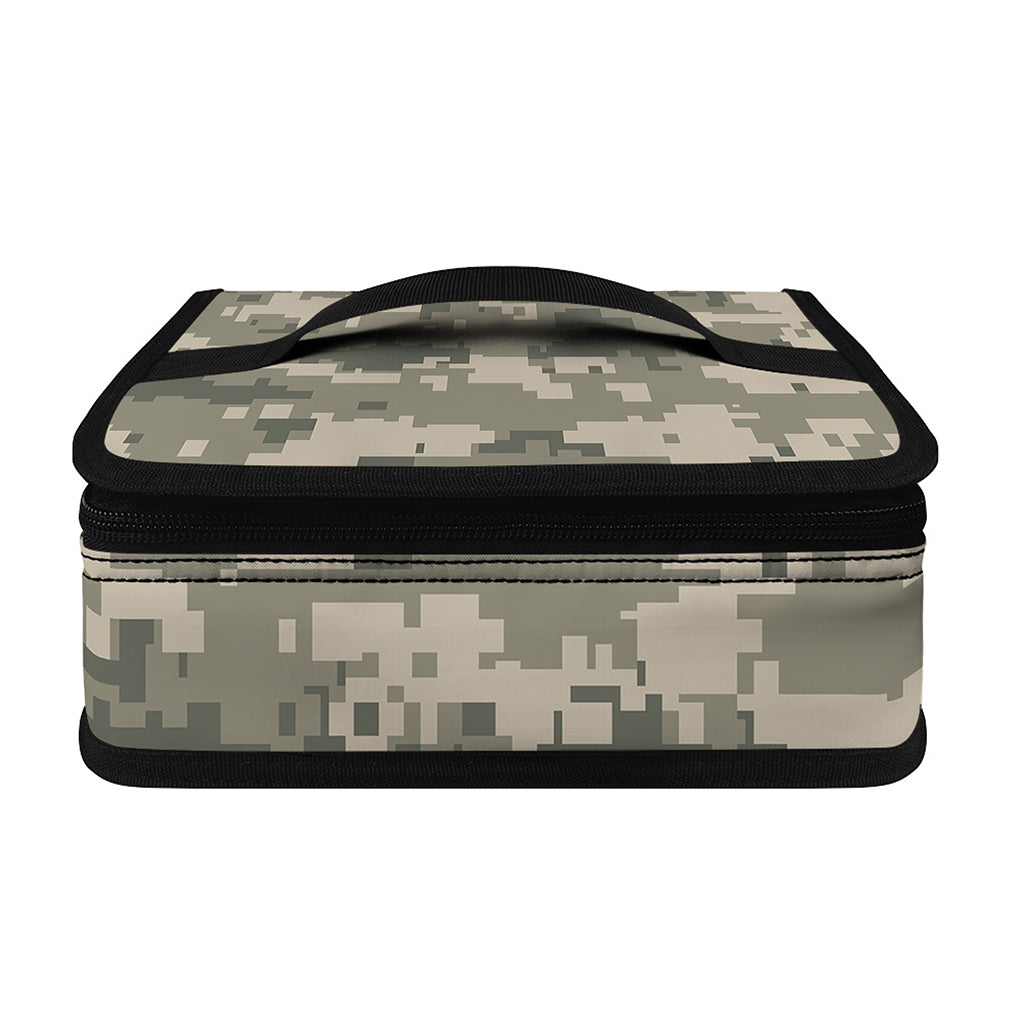 Beige Digital Camo Pattern Print Small Lunch Bag