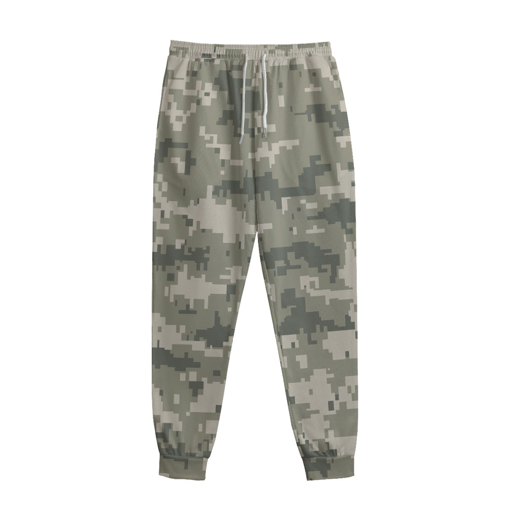 Beige Digital Camo Pattern Print Sweatpants