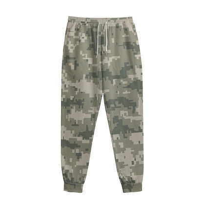 Beige Digital Camo Pattern Print Sweatpants