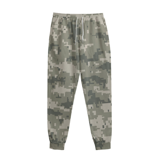 Beige Digital Camo Pattern Print Sweatpants