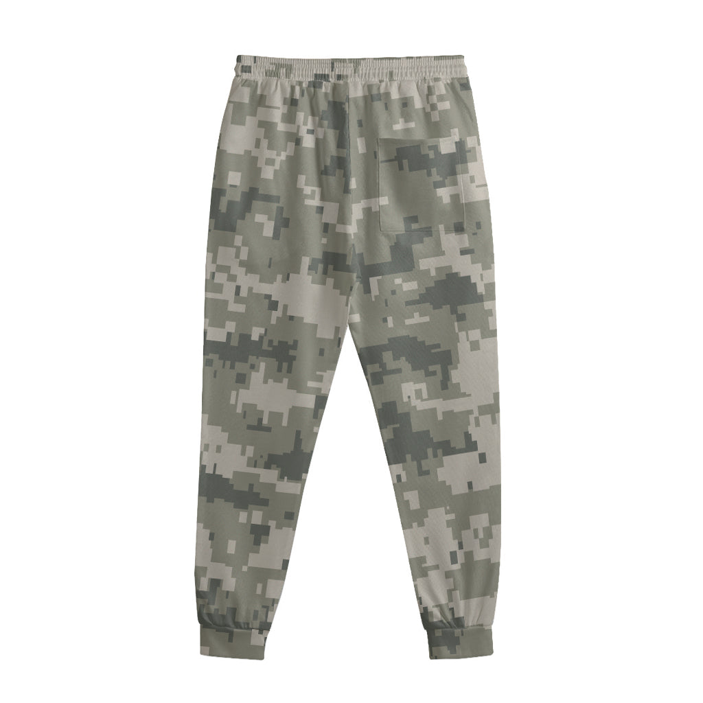 Beige Digital Camo Pattern Print Sweatpants
