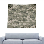 Beige Digital Camo Pattern Print Tapestry