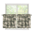 Beige Digital Camo Pattern Print Tier Curtains