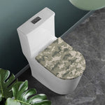 Beige Digital Camo Pattern Print Toilet Lid Cover