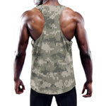 Beige Digital Camo Pattern Print Training Tank Top