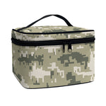Beige Digital Camo Pattern Print Travel Makeup Bag