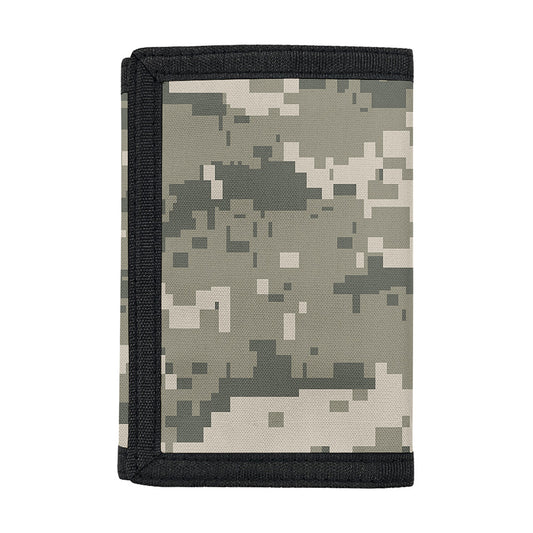 Beige Digital Camo Pattern Print Trifold Wallet