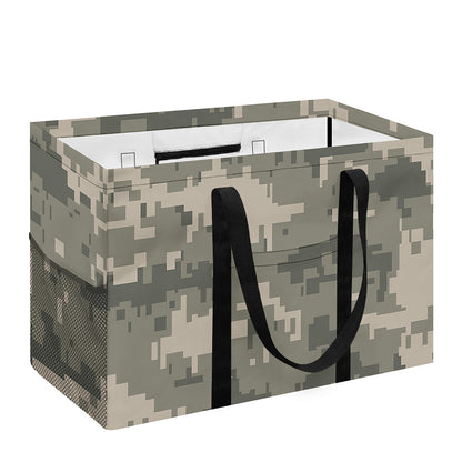 Beige Digital Camo Pattern Print Utility Tote Bag