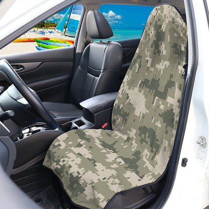 Beige Digital Camo Pattern Print Waterproof Car Seat Cover