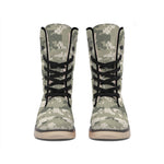 Beige Digital Camo Pattern Print Winter Boots