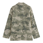 Beige Digital Camo Pattern Print Women's Blazer