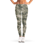 Beige Digital Camo Pattern Print Women's Leggings