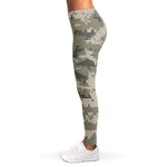 Beige Digital Camo Pattern Print Women's Leggings