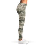 Beige Digital Camo Pattern Print Women's Leggings