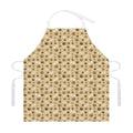 Beige Paw And Bone Pattern Print Adjustable Apron