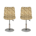 Beige Paw And Bone Pattern Print Bar Stool Covers