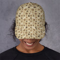 Beige Paw And Bone Pattern Print Baseball Cap