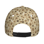 Beige Paw And Bone Pattern Print Baseball Cap