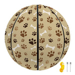 Beige Paw And Bone Pattern Print Basketball