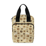 Beige Paw And Bone Pattern Print Bible Tote Bag