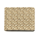 Beige Paw And Bone Pattern Print Bifold Wallet