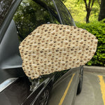 Beige Paw And Bone Pattern Print Car Side Mirror Covers