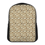 Beige Paw And Bone Pattern Print Casual Backpack