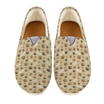 Beige Paw And Bone Pattern Print Casual Shoes