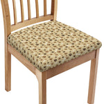 Beige Paw And Bone Pattern Print Chair Cushion Cover