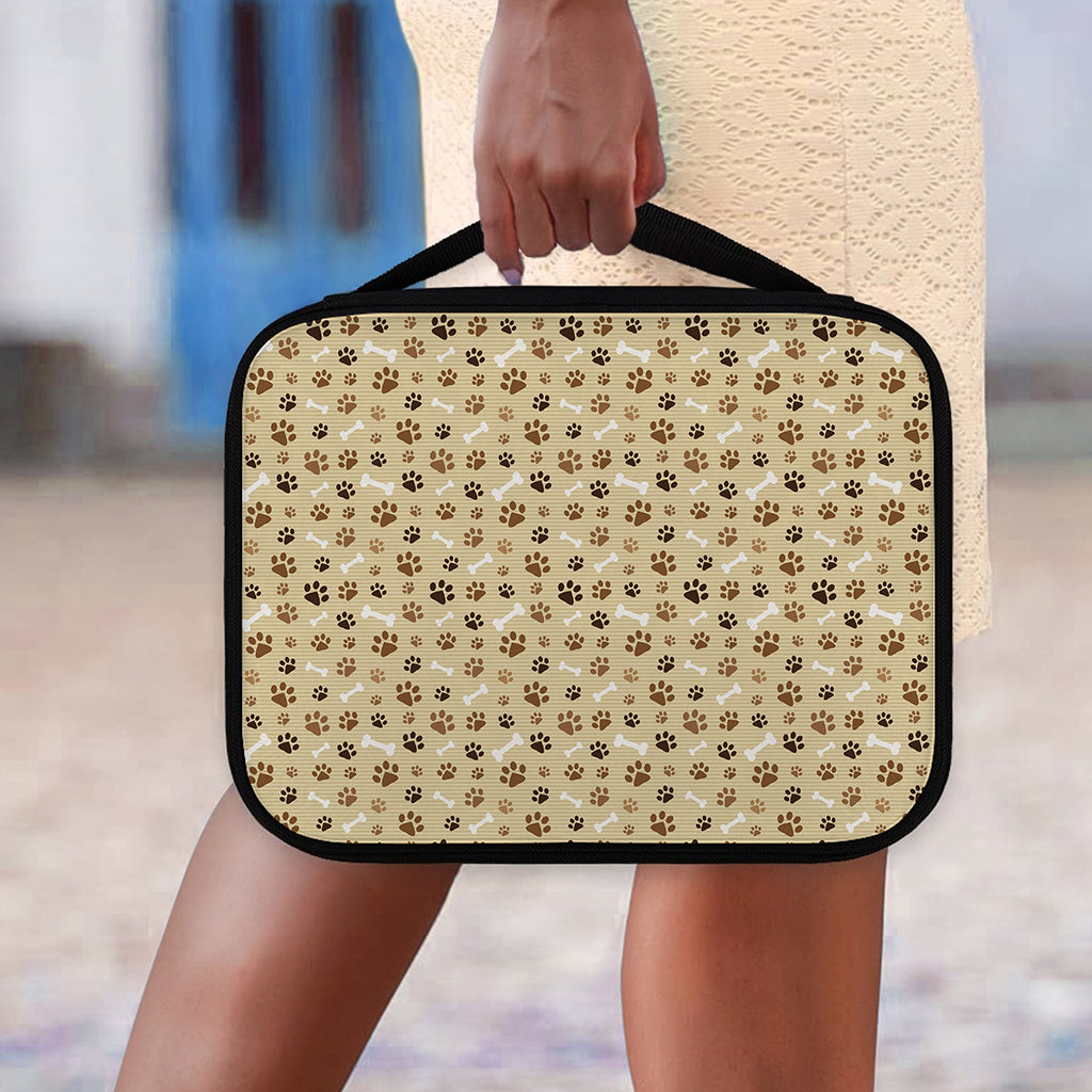 Beige Paw And Bone Pattern Print Classic Bible Case