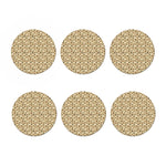 Beige Paw And Bone Pattern Print Coaster Set