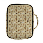 Beige Paw And Bone Pattern Print Front Pocket Bible Bag