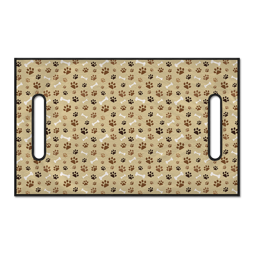 Beige Paw And Bone Pattern Print Golf Cart Seat Cover