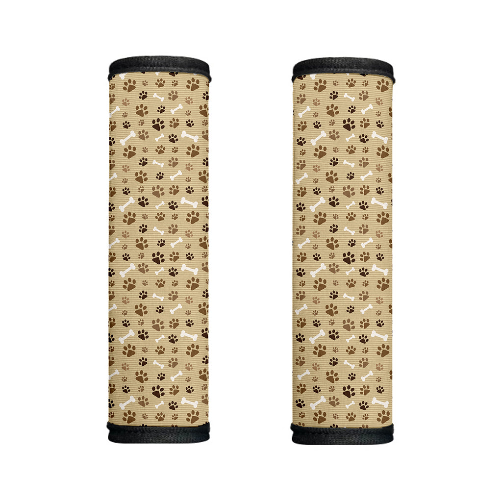 Beige Paw And Bone Pattern Print Handle Covers