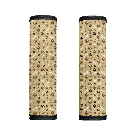 Beige Paw And Bone Pattern Print Handle Covers