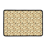 Beige Paw And Bone Pattern Print Kitchen Mat