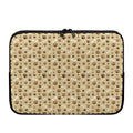Beige Paw And Bone Pattern Print Laptop Sleeve