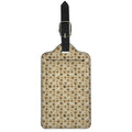 Beige Paw And Bone Pattern Print Luggage Tag