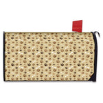 Beige Paw And Bone Pattern Print Mailbox Cover