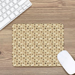 Beige Paw And Bone Pattern Print Mouse Pad