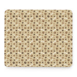 Beige Paw And Bone Pattern Print Mouse Pad