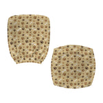 Beige Paw And Bone Pattern Print Office Chair Cover