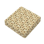Beige Paw And Bone Pattern Print Outdoor Seat Cushion Cover