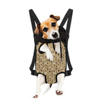 Beige Paw And Bone Pattern Print Pet Carrier Backpack