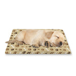 Beige Paw And Bone Pattern Print Pet Cooling Mat Cover