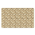 Beige Paw And Bone Pattern Print Polyester Doormat