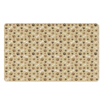 Beige Paw And Bone Pattern Print Polyester Doormat
