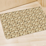 Beige Paw And Bone Pattern Print Polyester Doormat